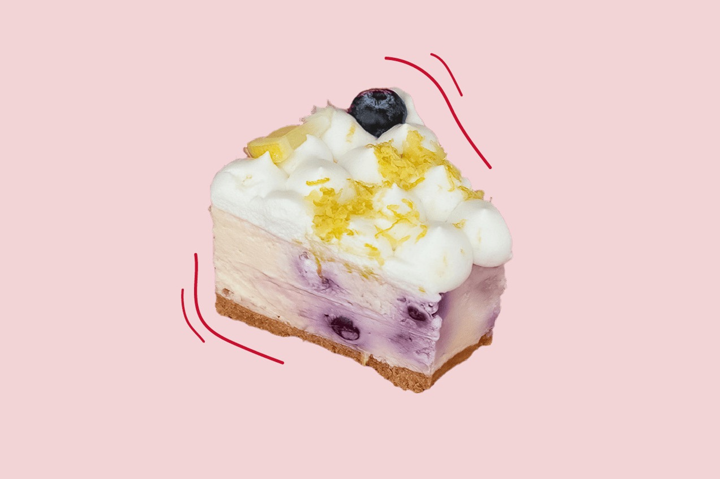 تشيز كيك الليمون والتوت الأزرق - شريحة