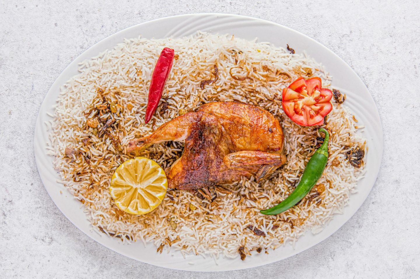 نص دجاج شواية - رز شعبي