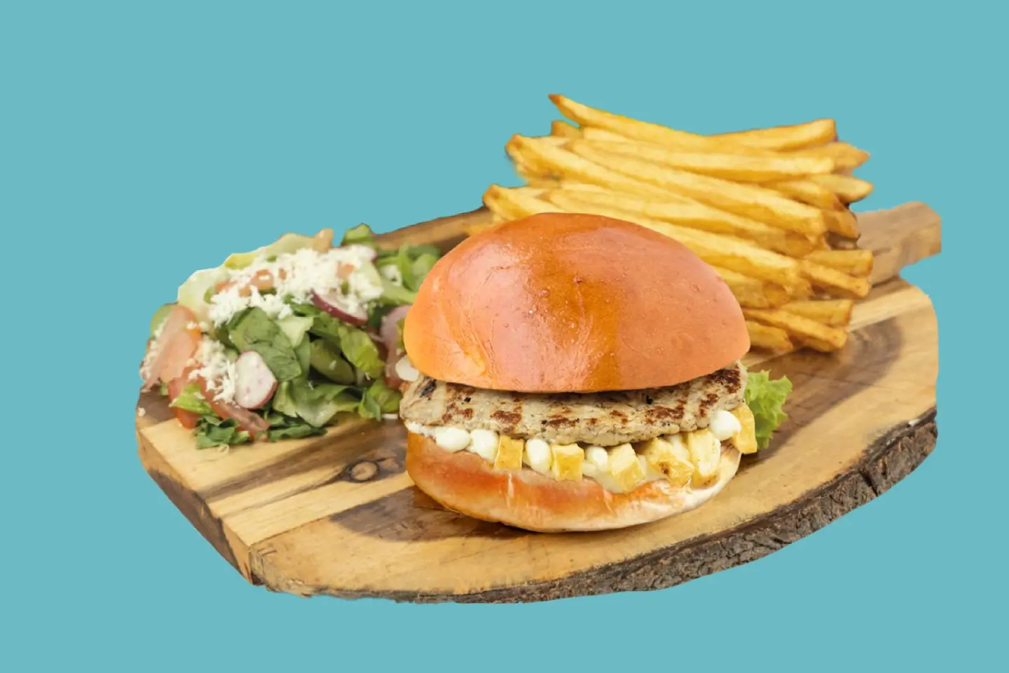 Chicken Burger Stuffed With Cheese  - Burger