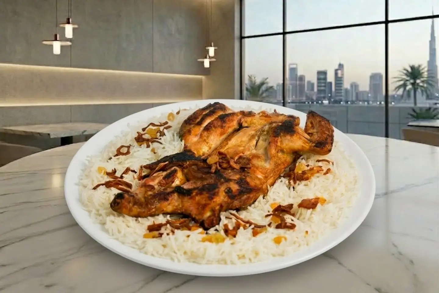 دجاج مظبي مع الرز - نص حبة دجاج