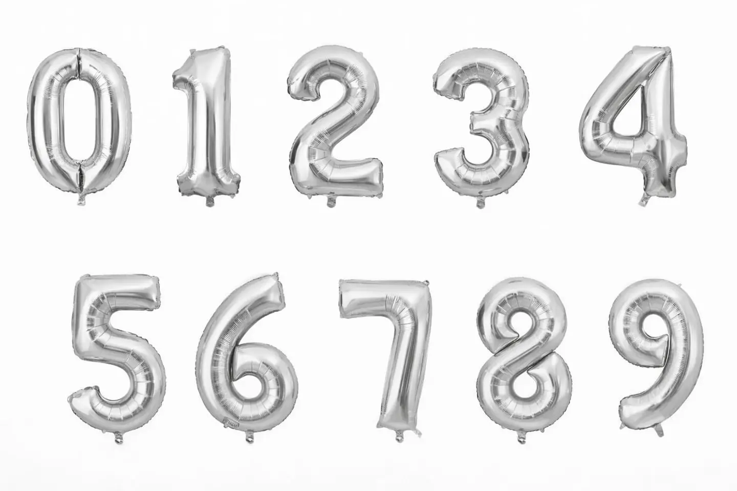 Shiny Silver Foil Number Balloon - Number 1