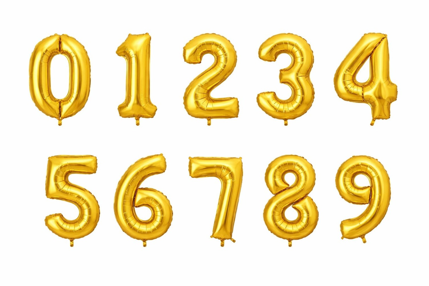 Shiny Gold Foil Number Balloon - Number 1