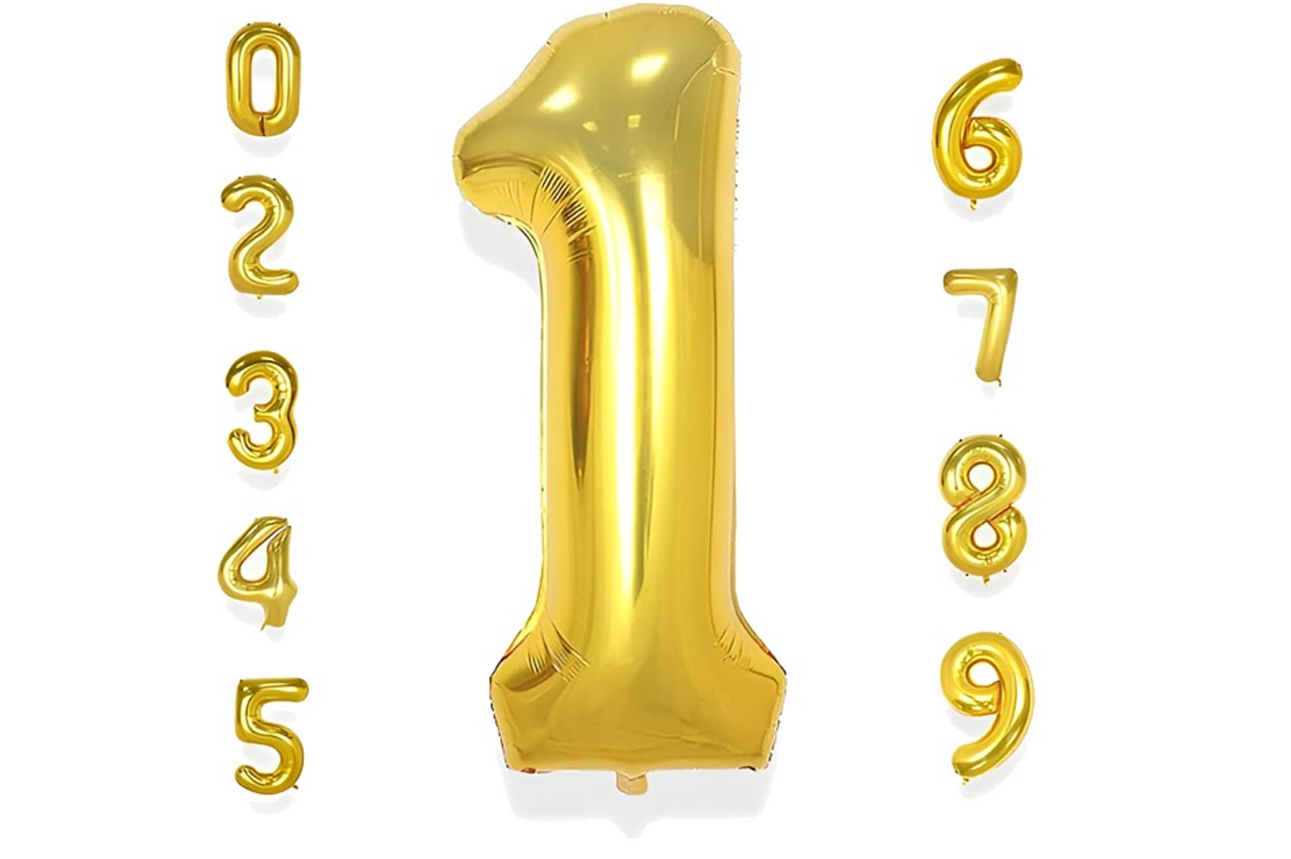Golden Number Balloons - Number 9