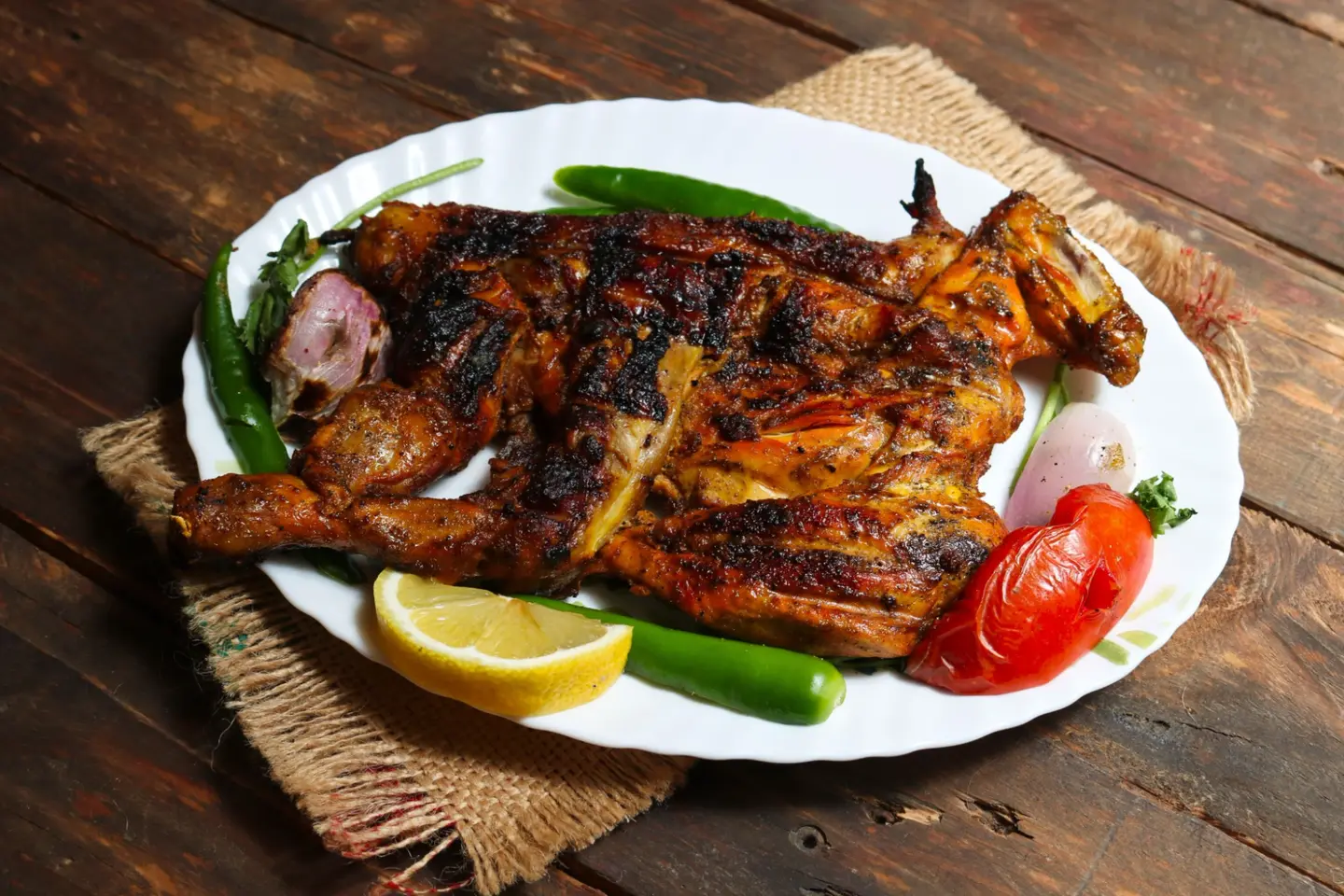 دجاج على الفحم بدون رز - نصف حبة