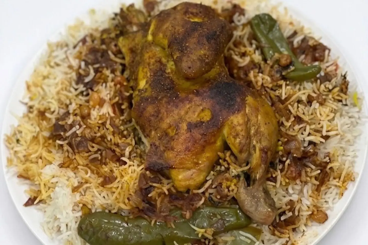 الكبسة الحساوية بيضاء - ربع دجاجة