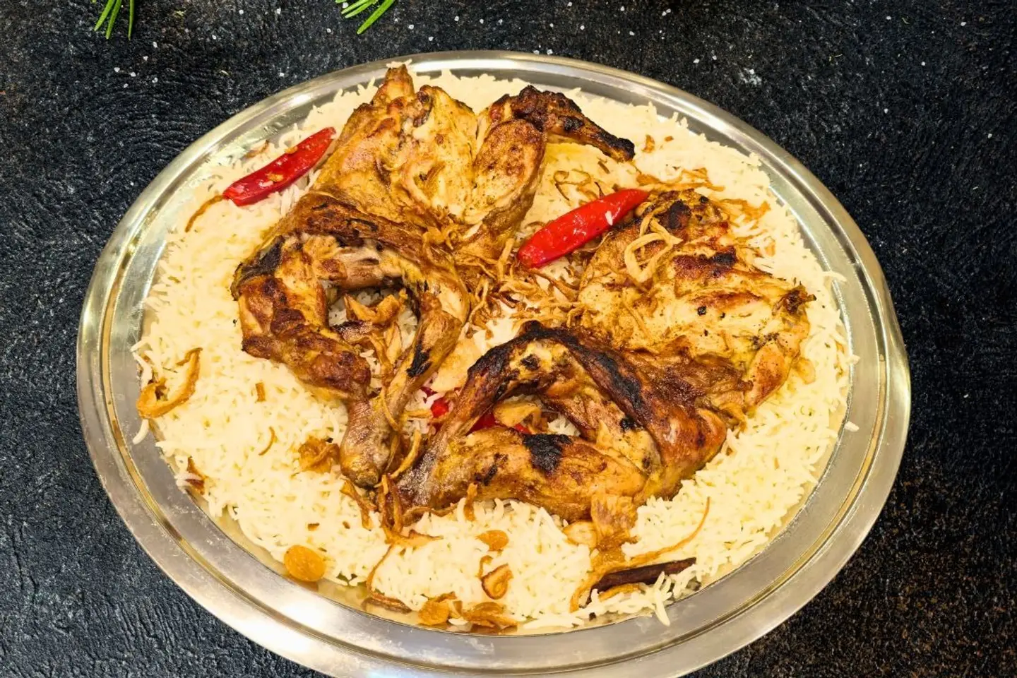 Madhbi With Mandi Rice - Whole Chicken