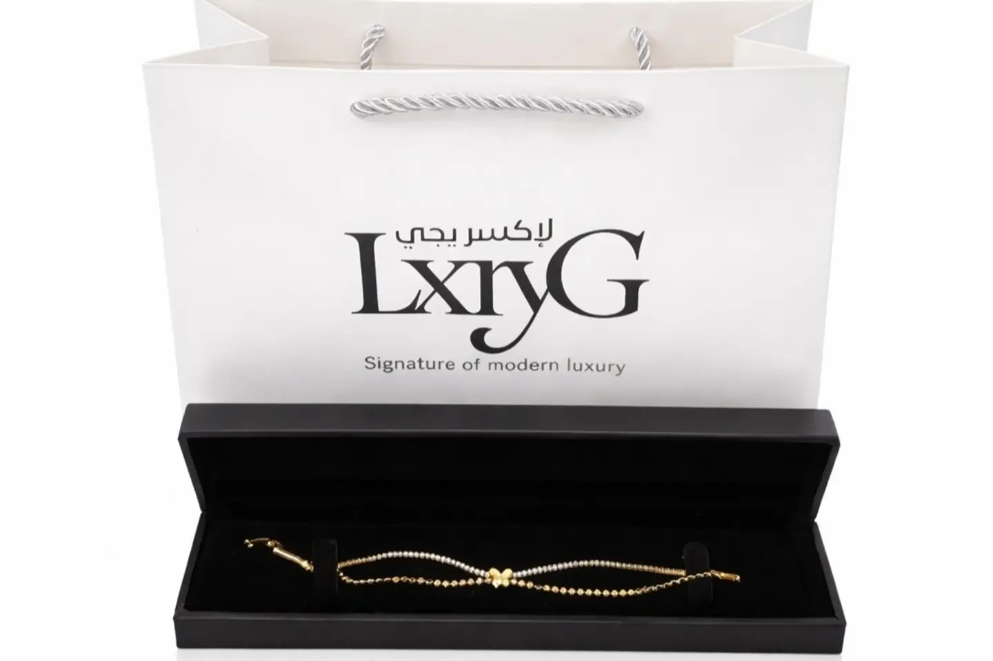 Lxryg Sparkling Glitter Bracelet 076 - With Pink Roses