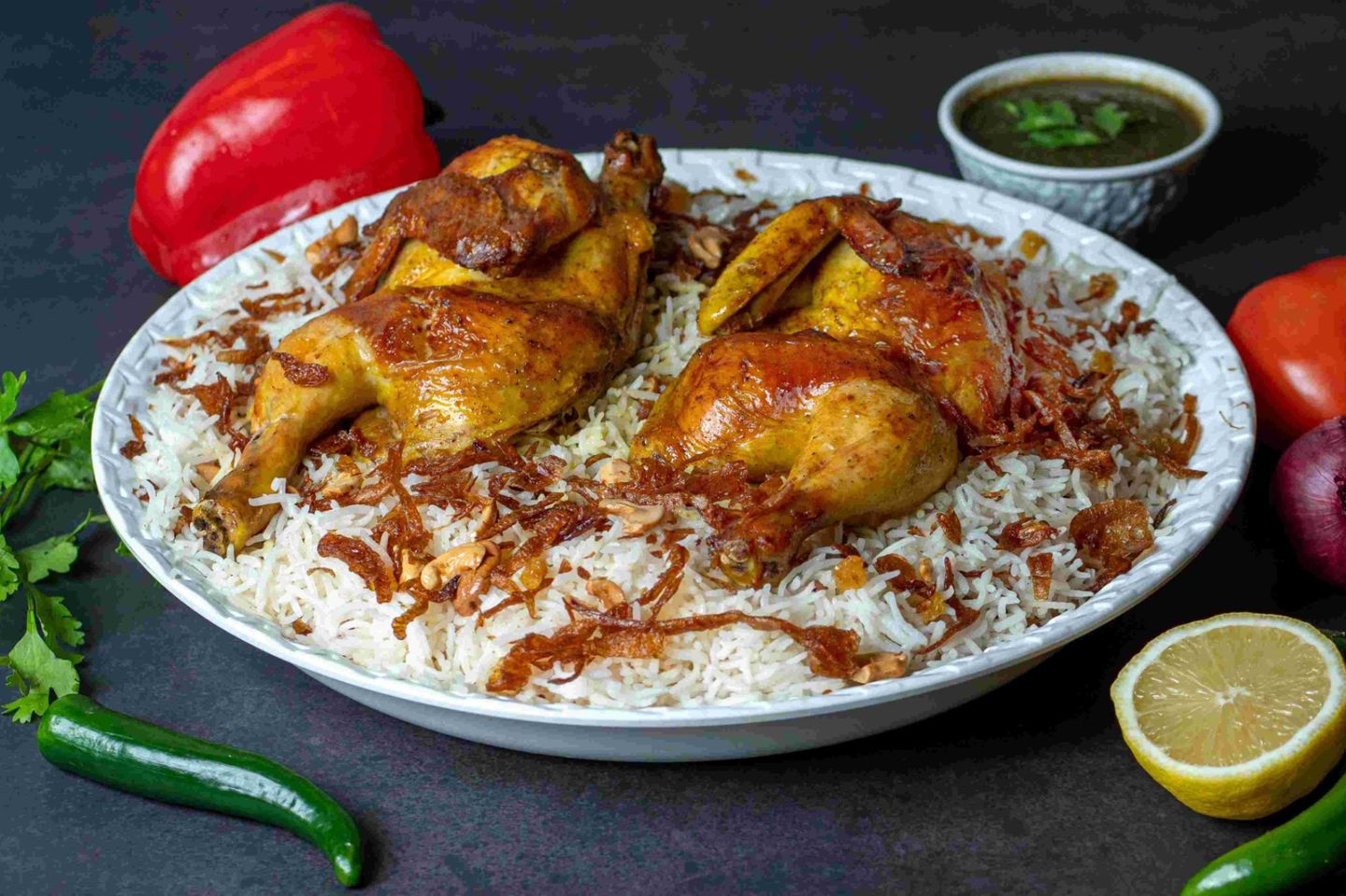 رز بشاور - نص حبة دجاج