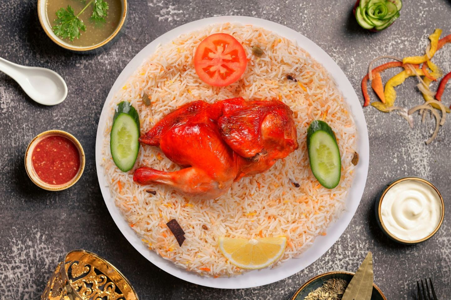 مندي الدجاج - نص حبة دجاجه