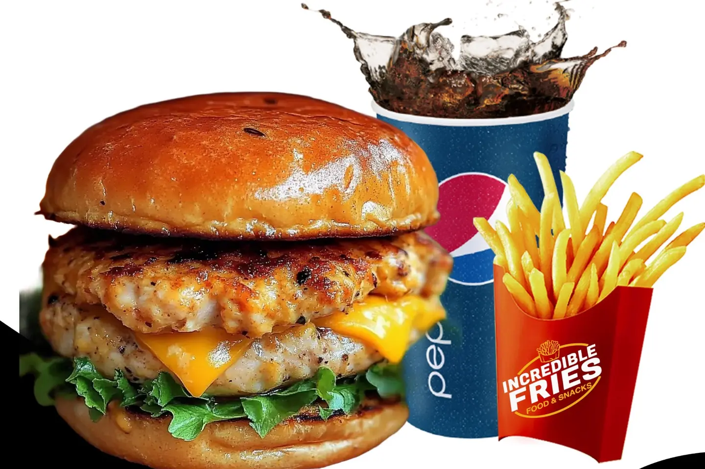 Grilled Chicken Burger Meal - Medium