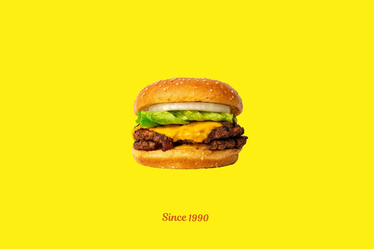 دبل برجر بالجبنة خبز السمسم - ساندوتش