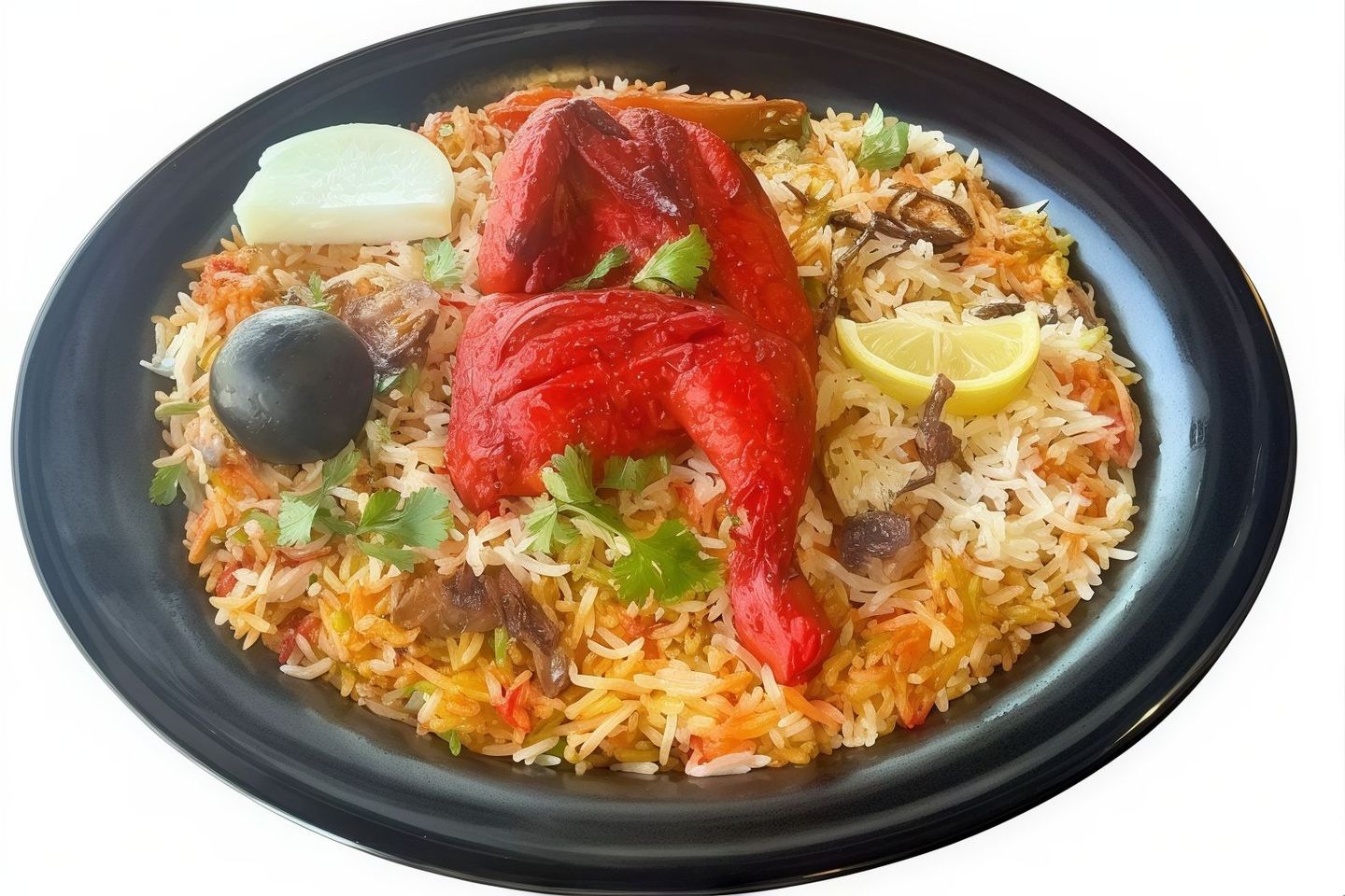 برياني حيدر أباد - نص دجاجة مع الرز البرياني