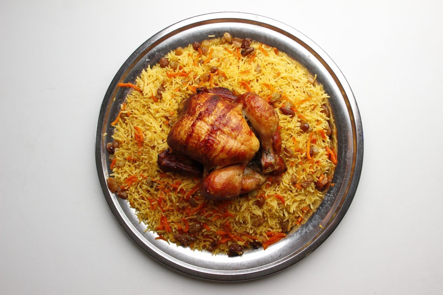 دجاج شواية مع الأرز   - ربع دجاجة رز بشاور وبخاري