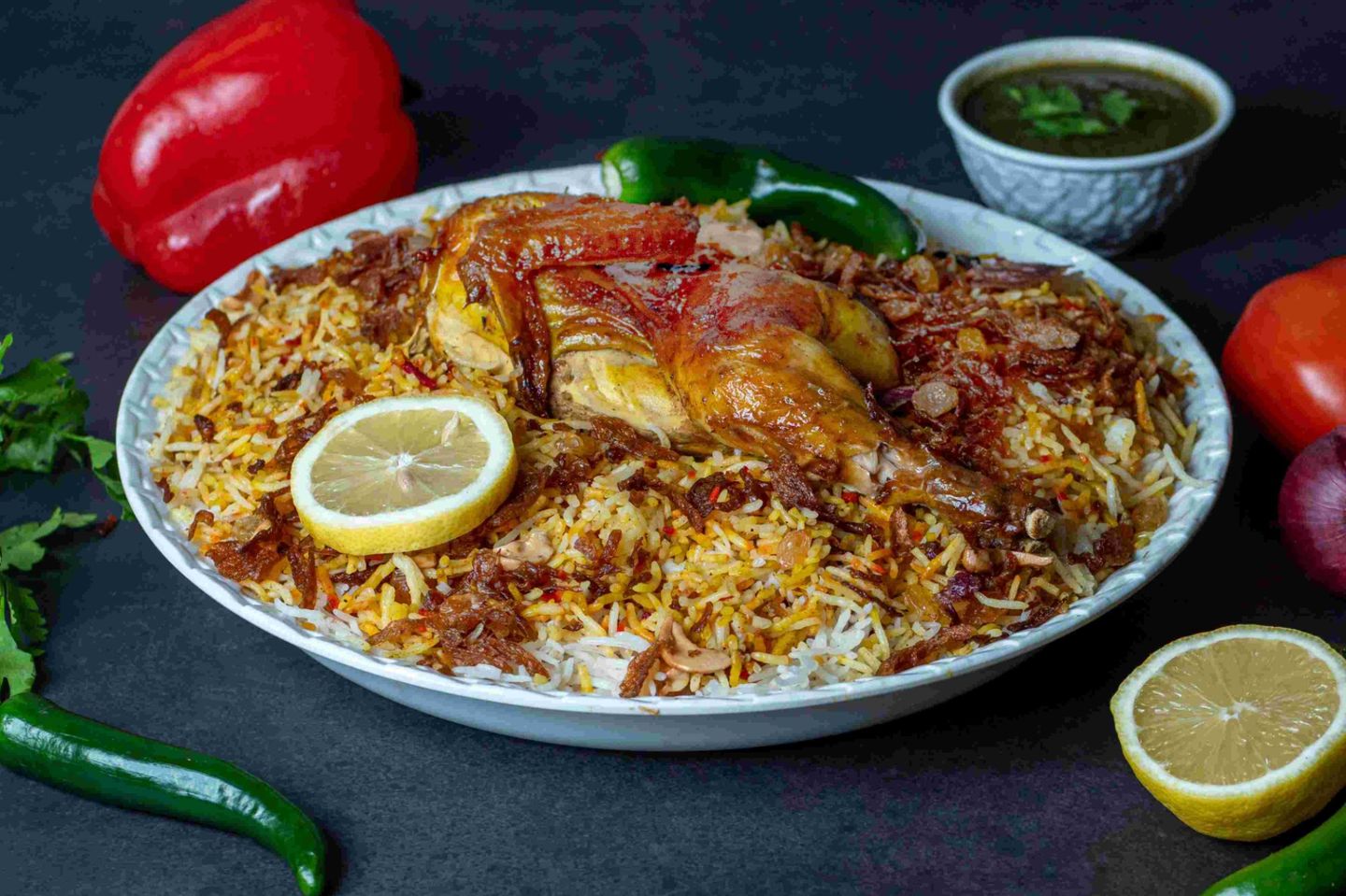 رز برياني - نصف دجاجة