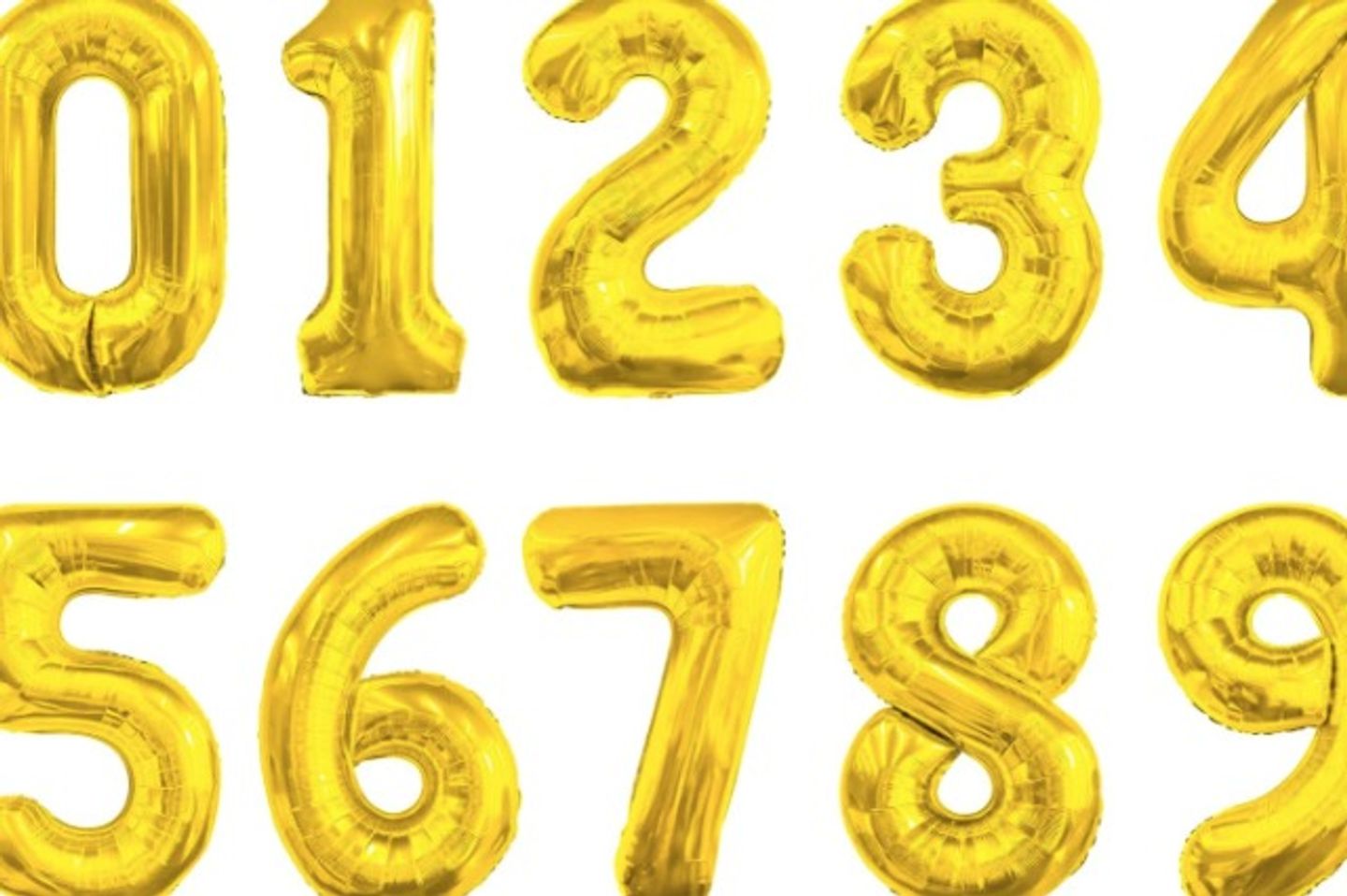 Gold Number Balloons - Helium Balloon Number 3