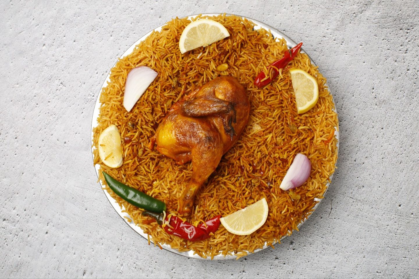 Saudi Makboos And Red Rice - Half Chicken