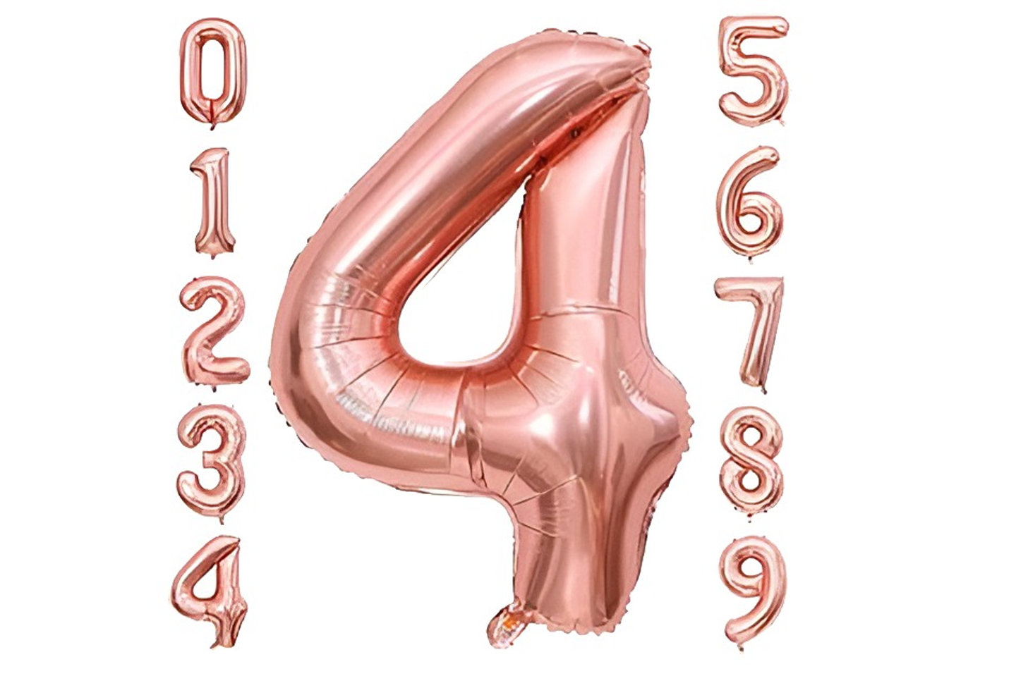 Rose Gold Number Balloons - Number 4