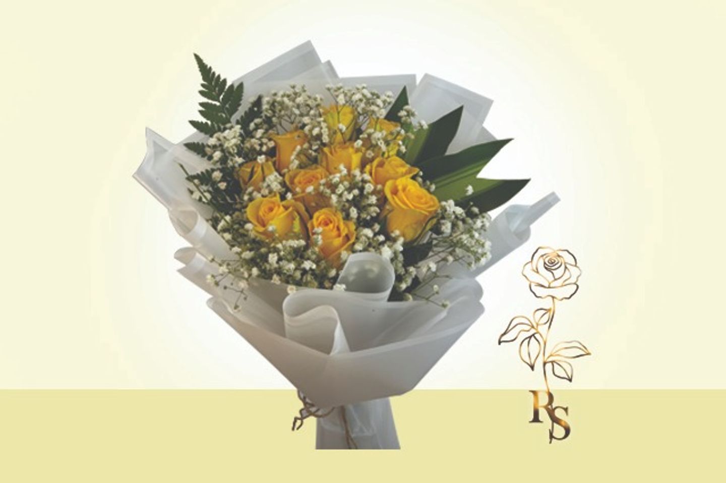 302 Y Whisper Of Love Yellow - 10 Roses