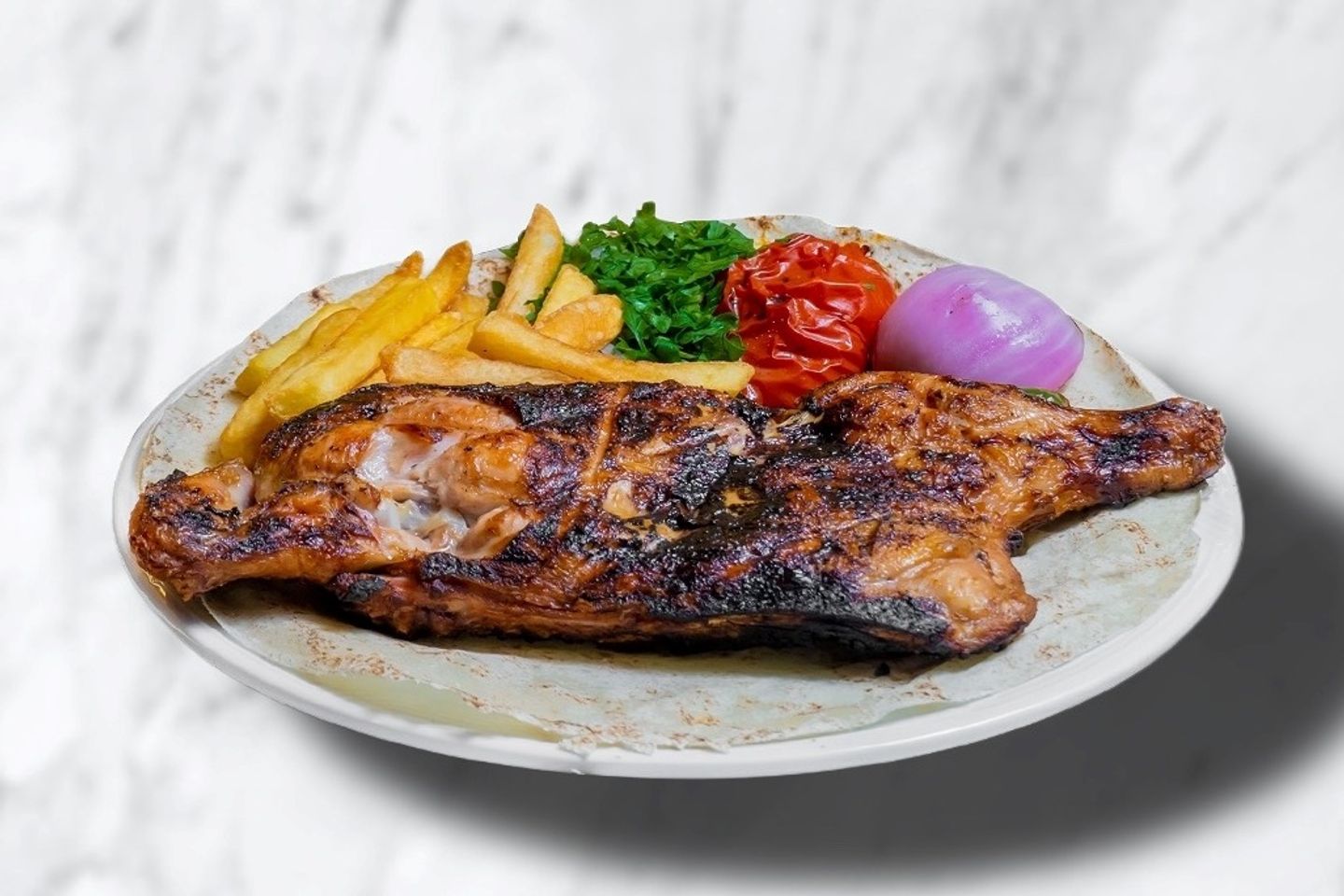 Charcoal Chicken With Fries - Half Chicken