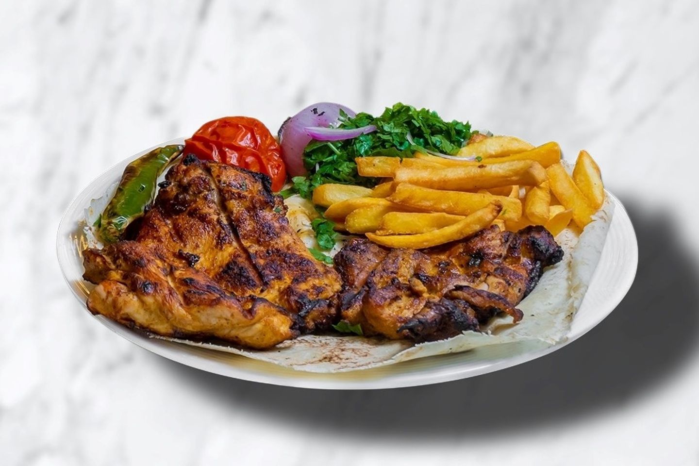 دجاج مسحب مع بطاطس - نص دجاجه