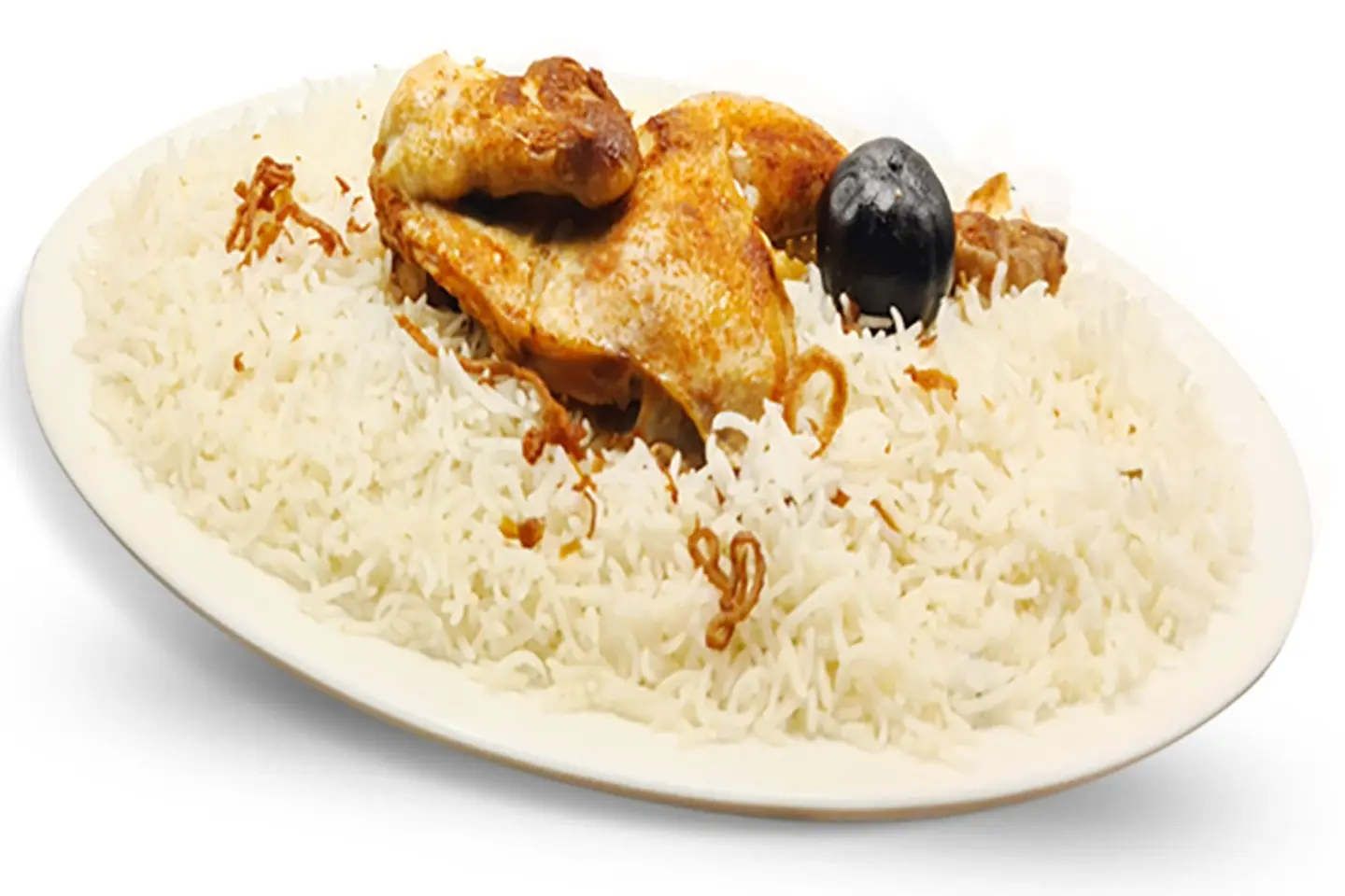 نصف دجاج مدفون  - أرز شعبي