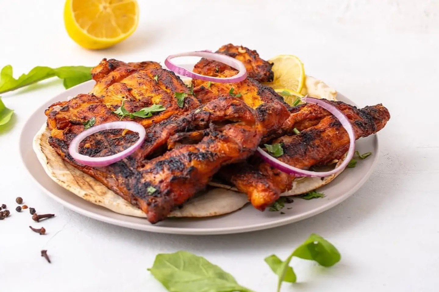 دجاج على الفحم سادة - دجاج على الفحم سادة-نصف دجاجة