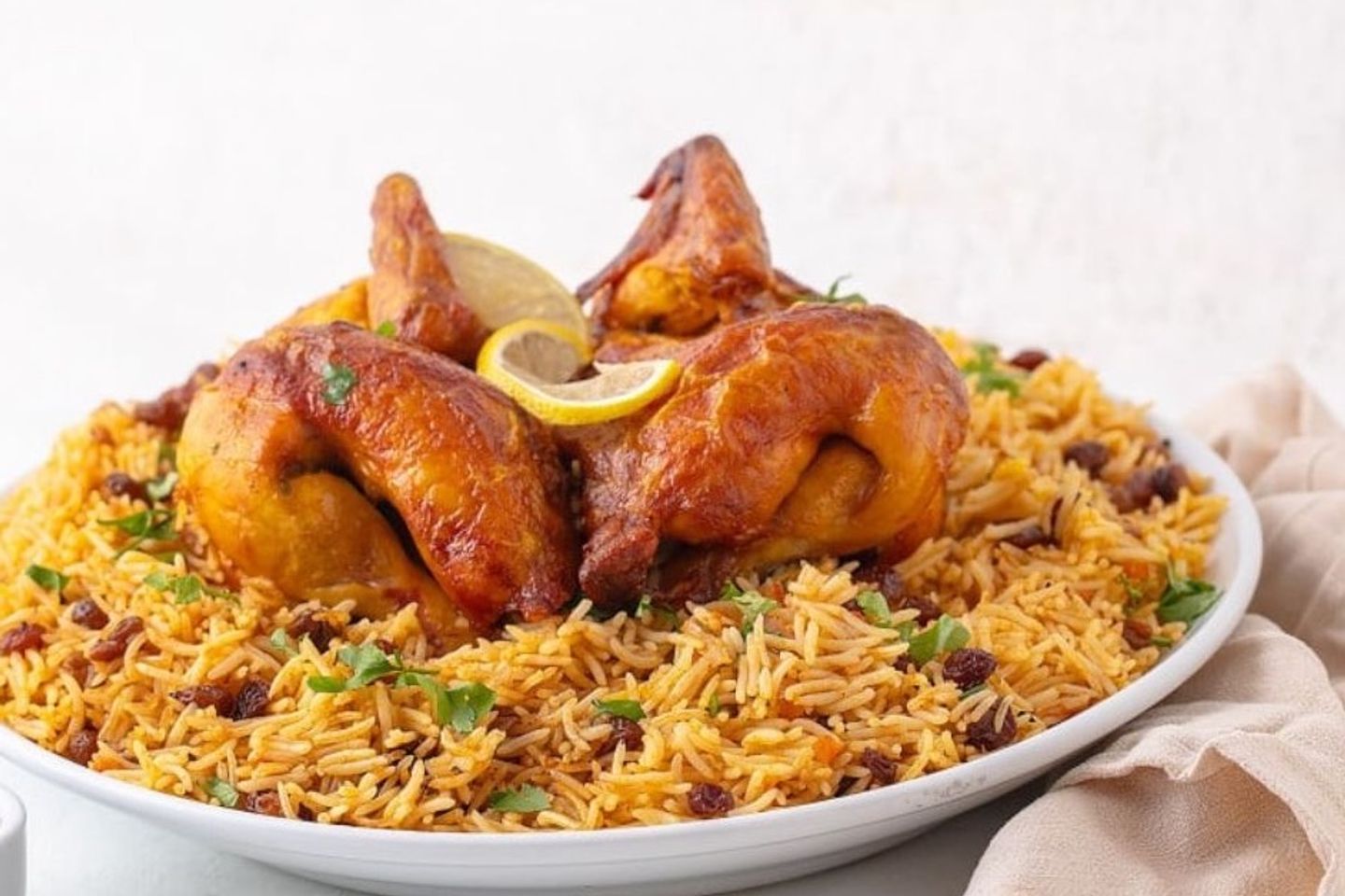 دجاج شواية مع الرز  - نص حبة دجاج