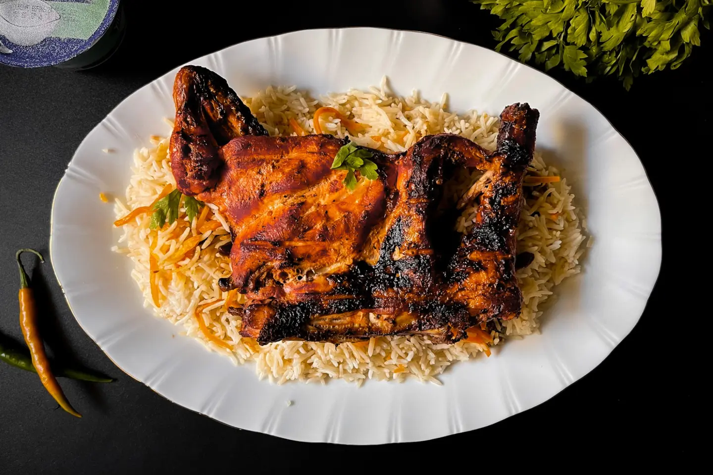 Charcoal Chicken With Rice - Quarter Chicken