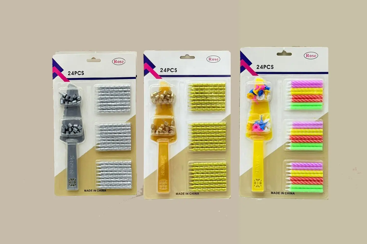 كعكة الشمعة و سكين - شمعه فضي