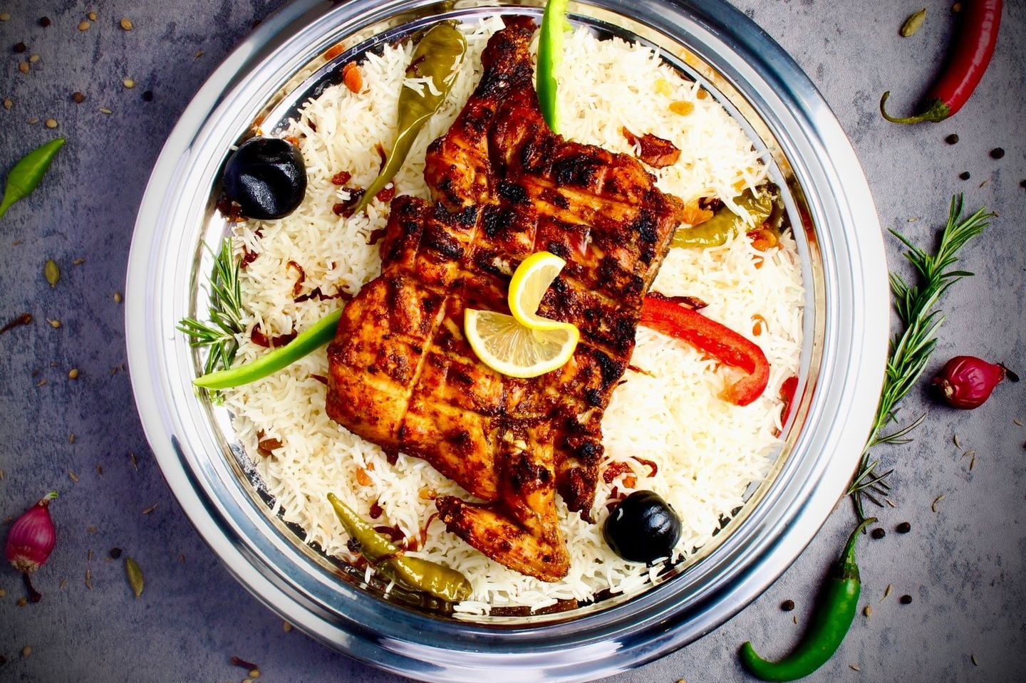 Chicken Fahm With Rice Peshawer - Whole Piece