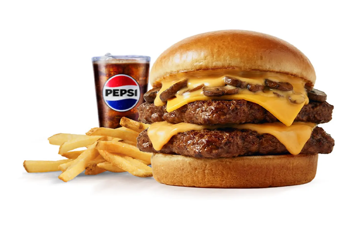 وجبة برجر لحم دبل مشروم ميلت - وسط