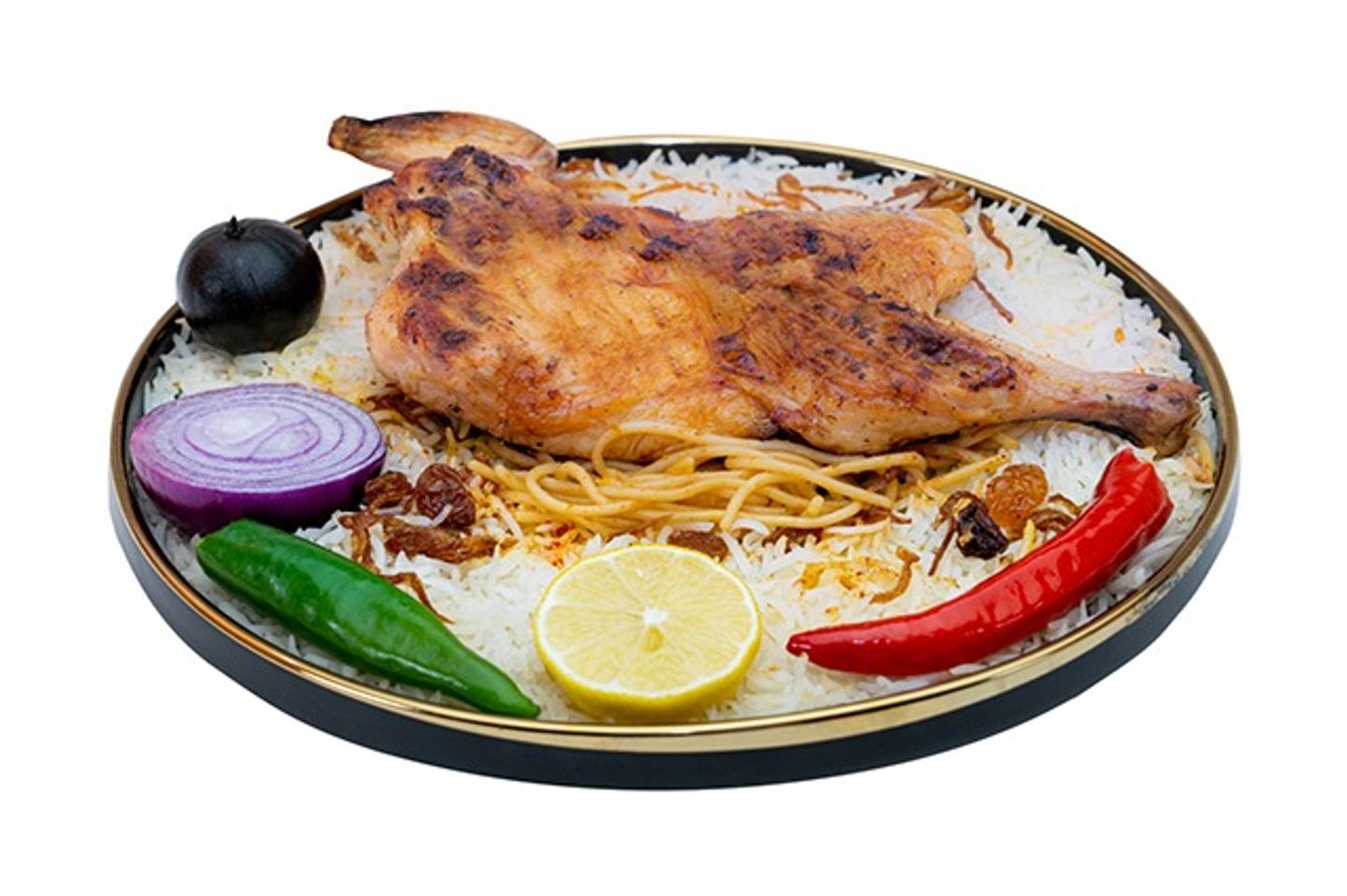 ربع دجاج مظبي - رز بشاور