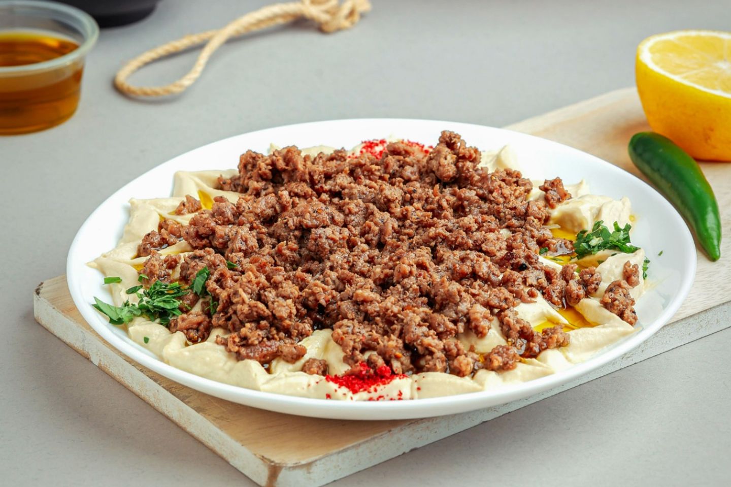 Homus Dish With Meat - Small