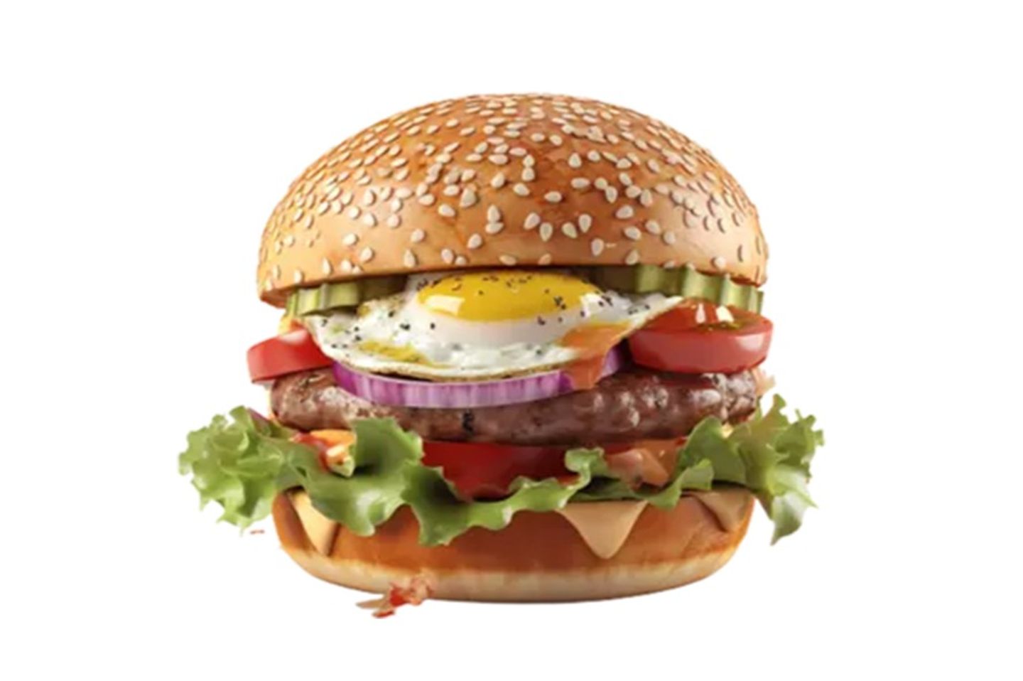 Beef Burger With Eggs - Qursan Bread