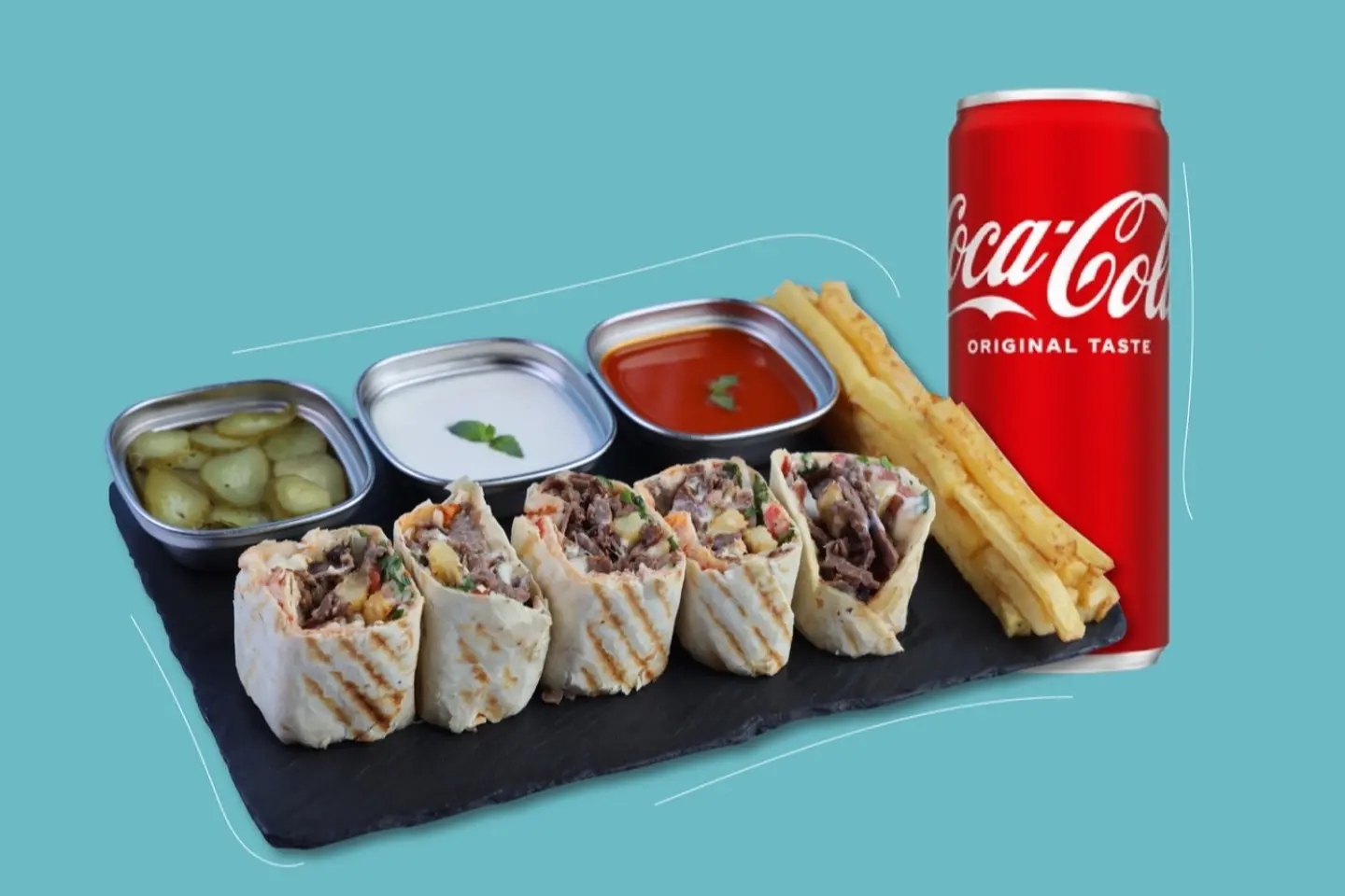Sultans Shawarma Meat With Soft Drink - Meal