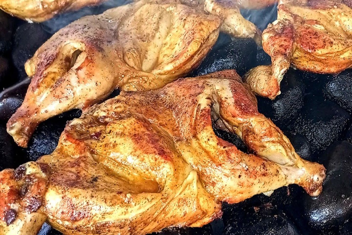 دجاج مظبي سادة  - نصف دجاج مظبي على الحجر بدون رز