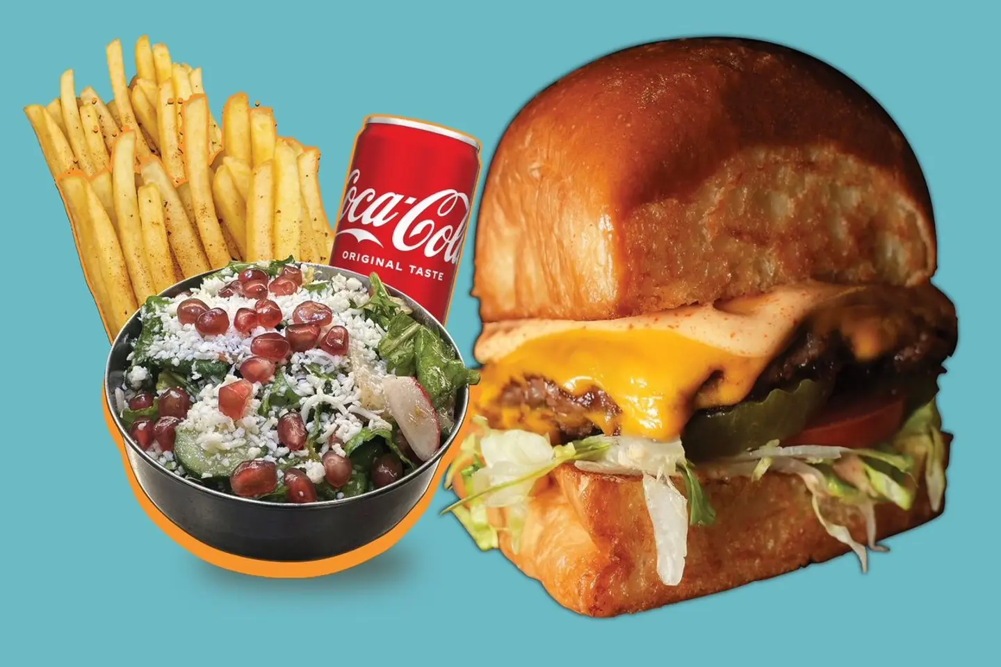 Single Smash Square Burger - Add Fries Drink And Salad