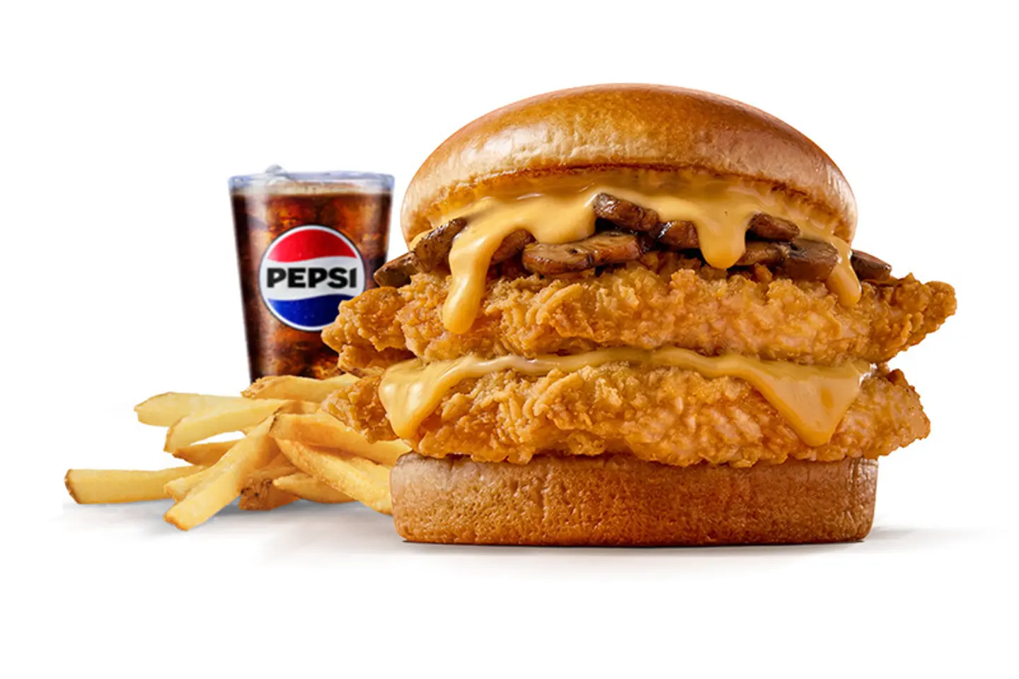 وجبة برجر دجاج هوم ستايل دبل مشروم ميلت - عادي