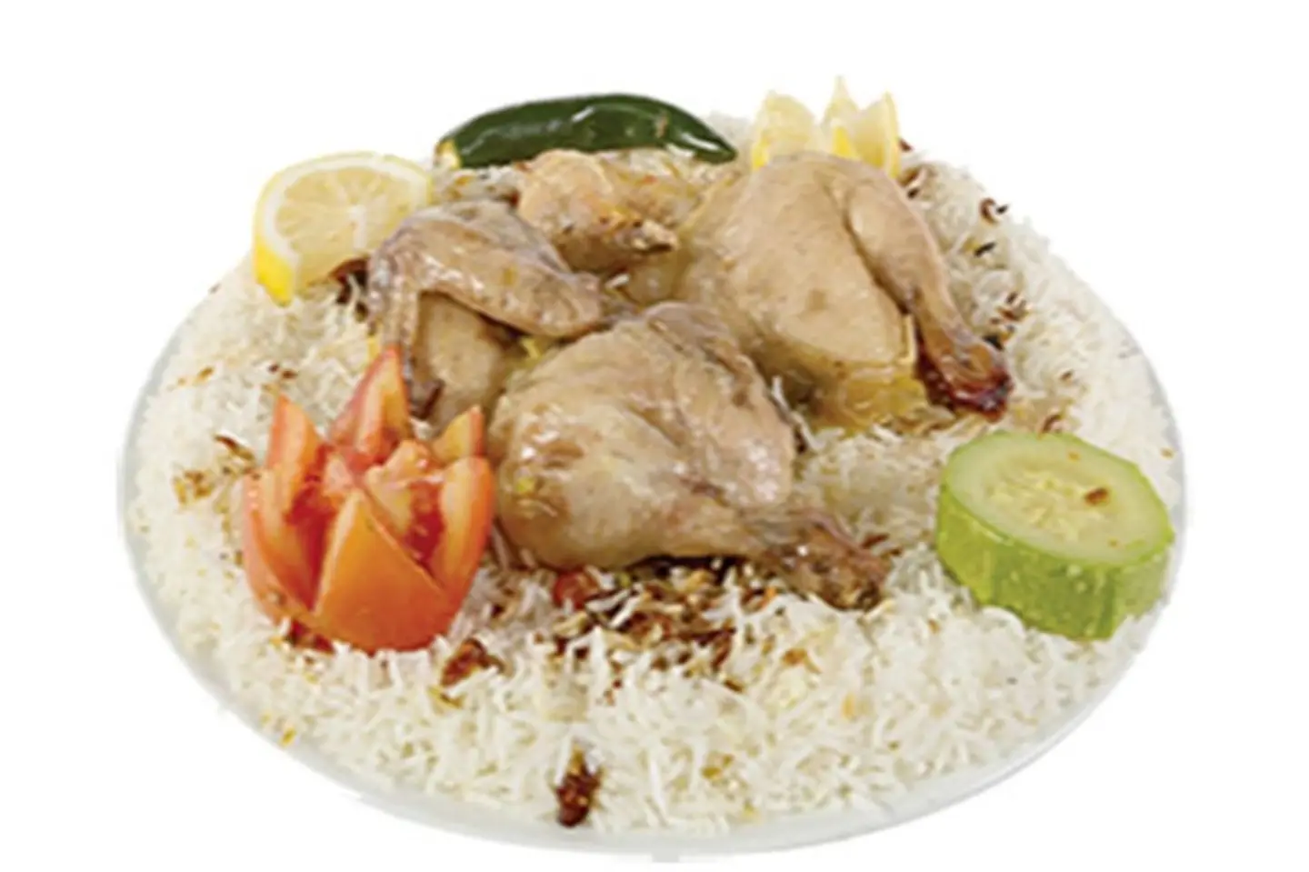 دجاج حنيذ مع أرز حنيذ - نص حبة دجاج