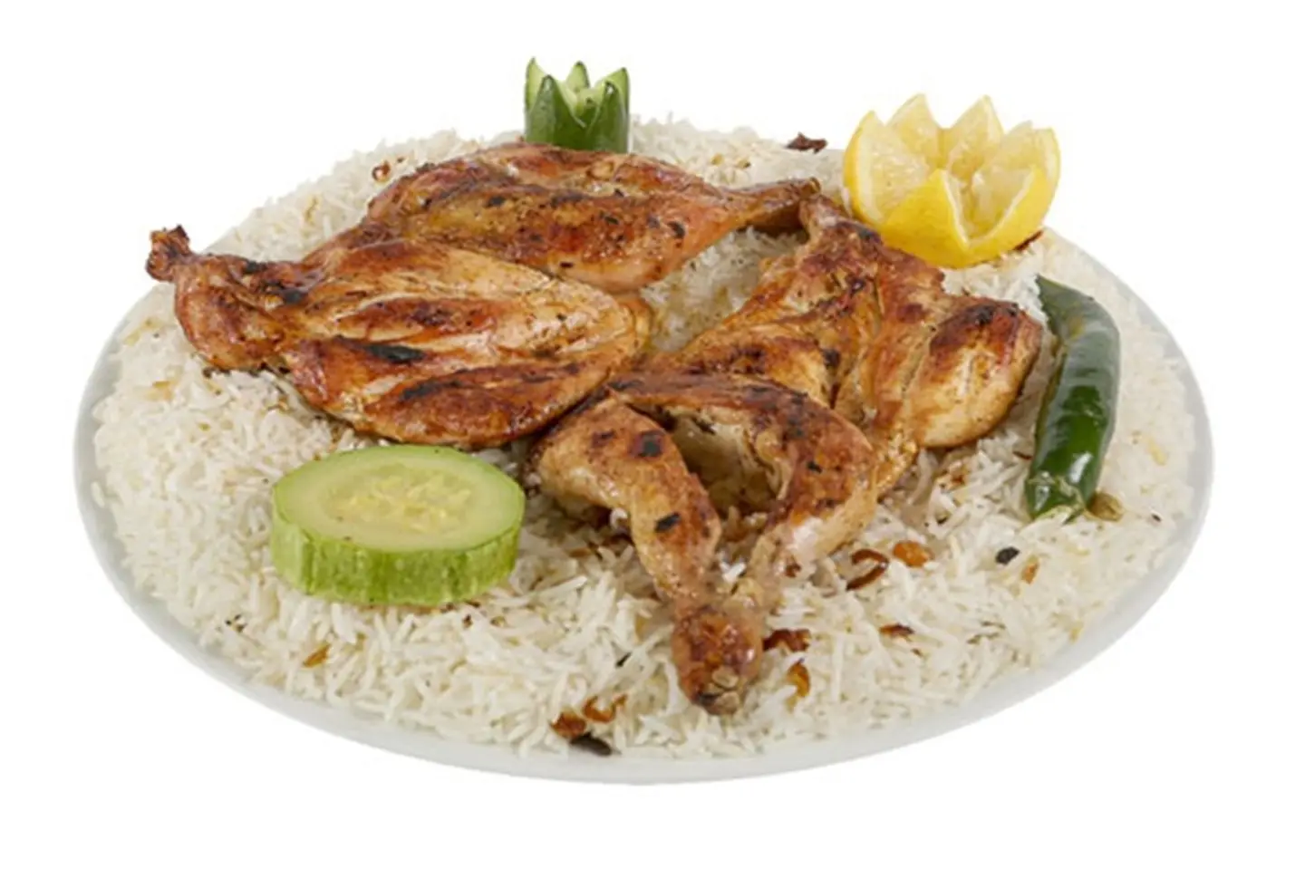 دجاج مظبي مع حنيذ مثلوبة - نص حبة دجاج