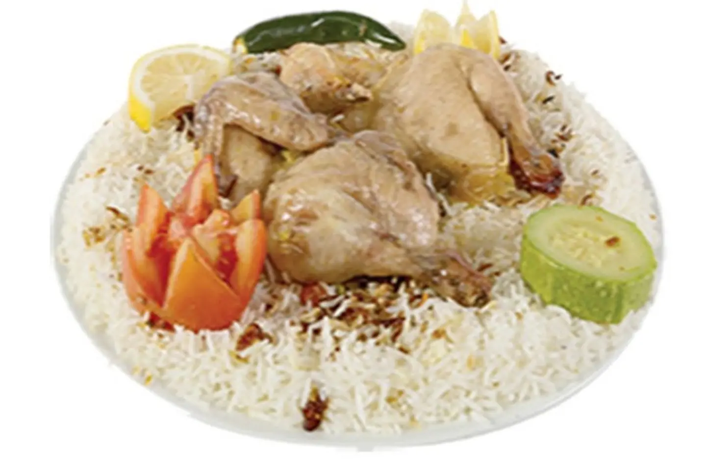 دجاج حنيذ مع أرز شعبي - نص حبة دجاج