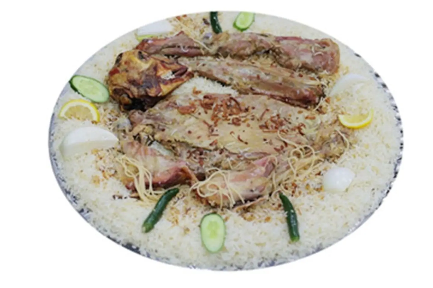 نصف تيس حنيذ مع أرز شعبي - أرز حنيذ