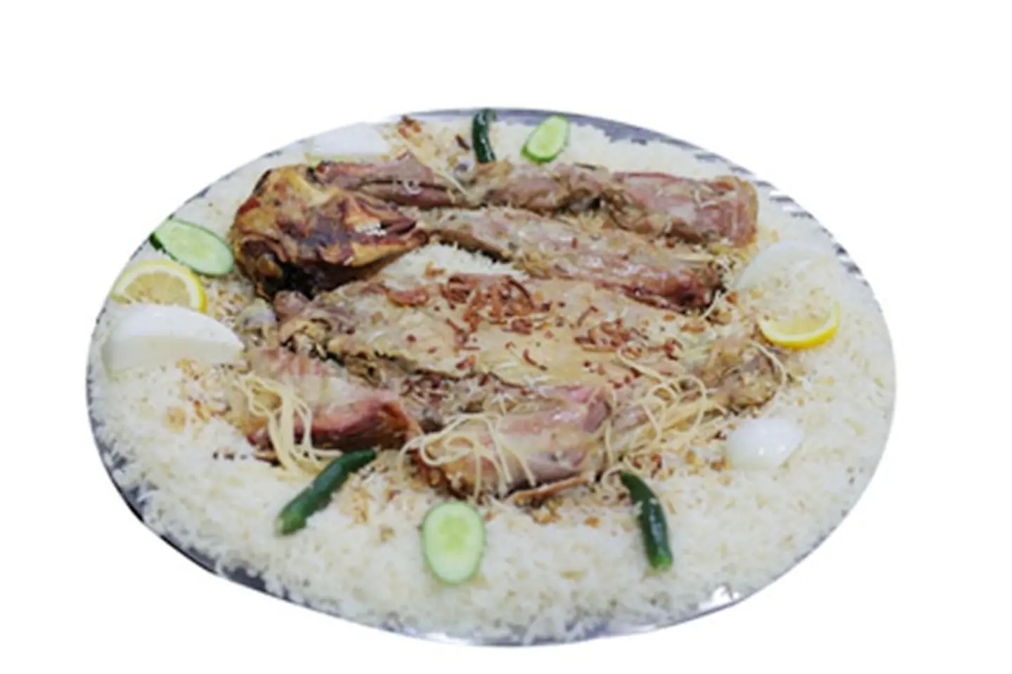 نصف تيس حنيذ مع أرزبيشاور - أرز حنيذ