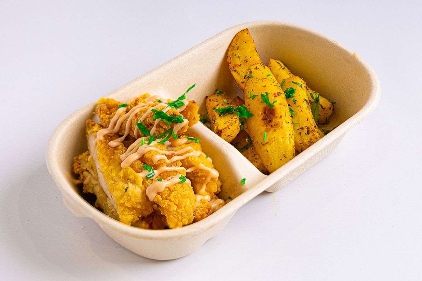 Chicken Crispy With Grilled Potatoes - 100 Gram