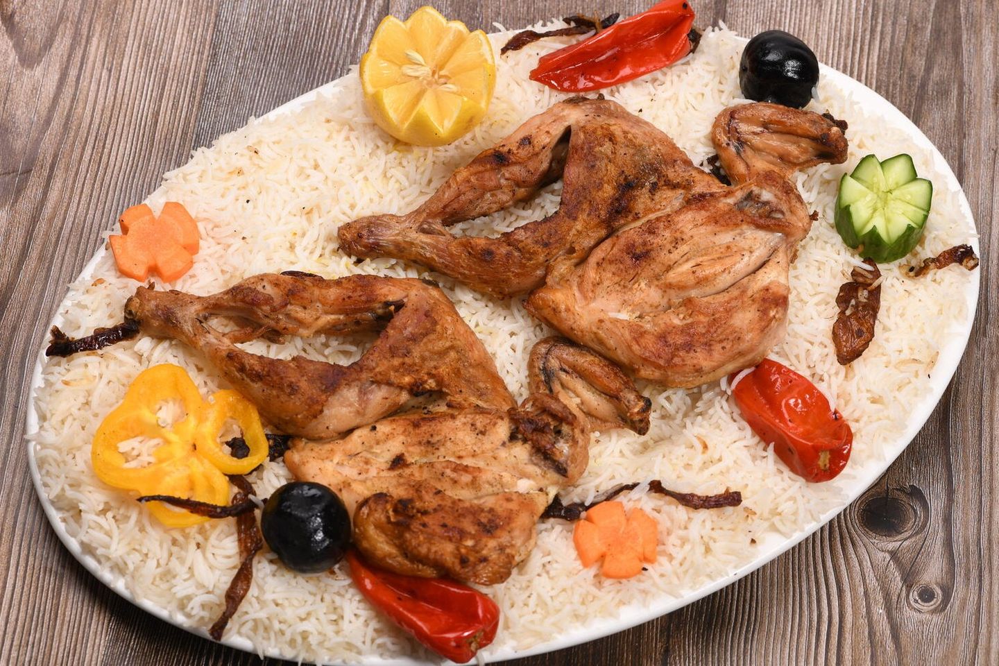 نصف دجاجة مظبي - رز حراق