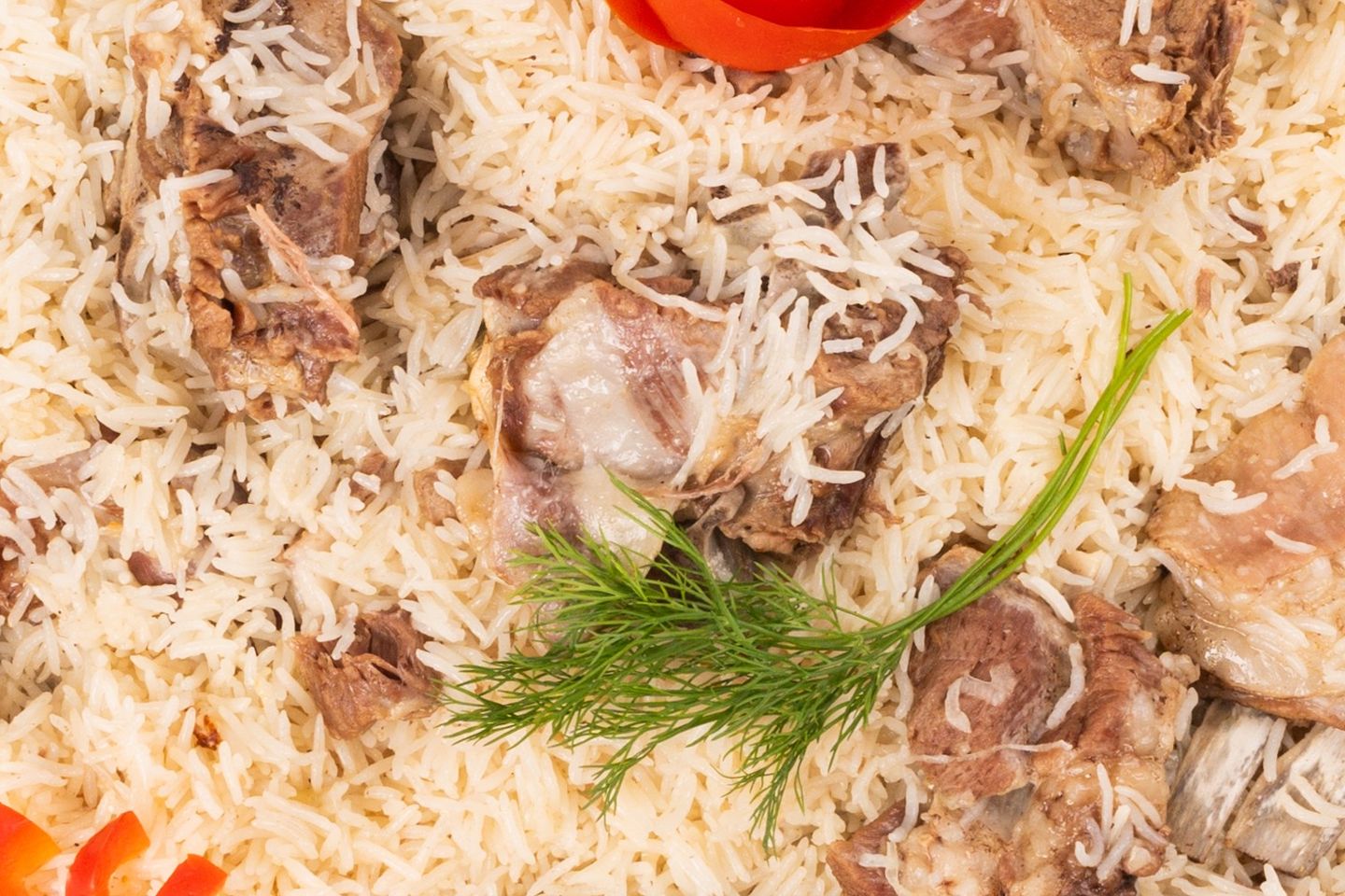 نفر مضغوط لحم مع أرز أبيض - نفر