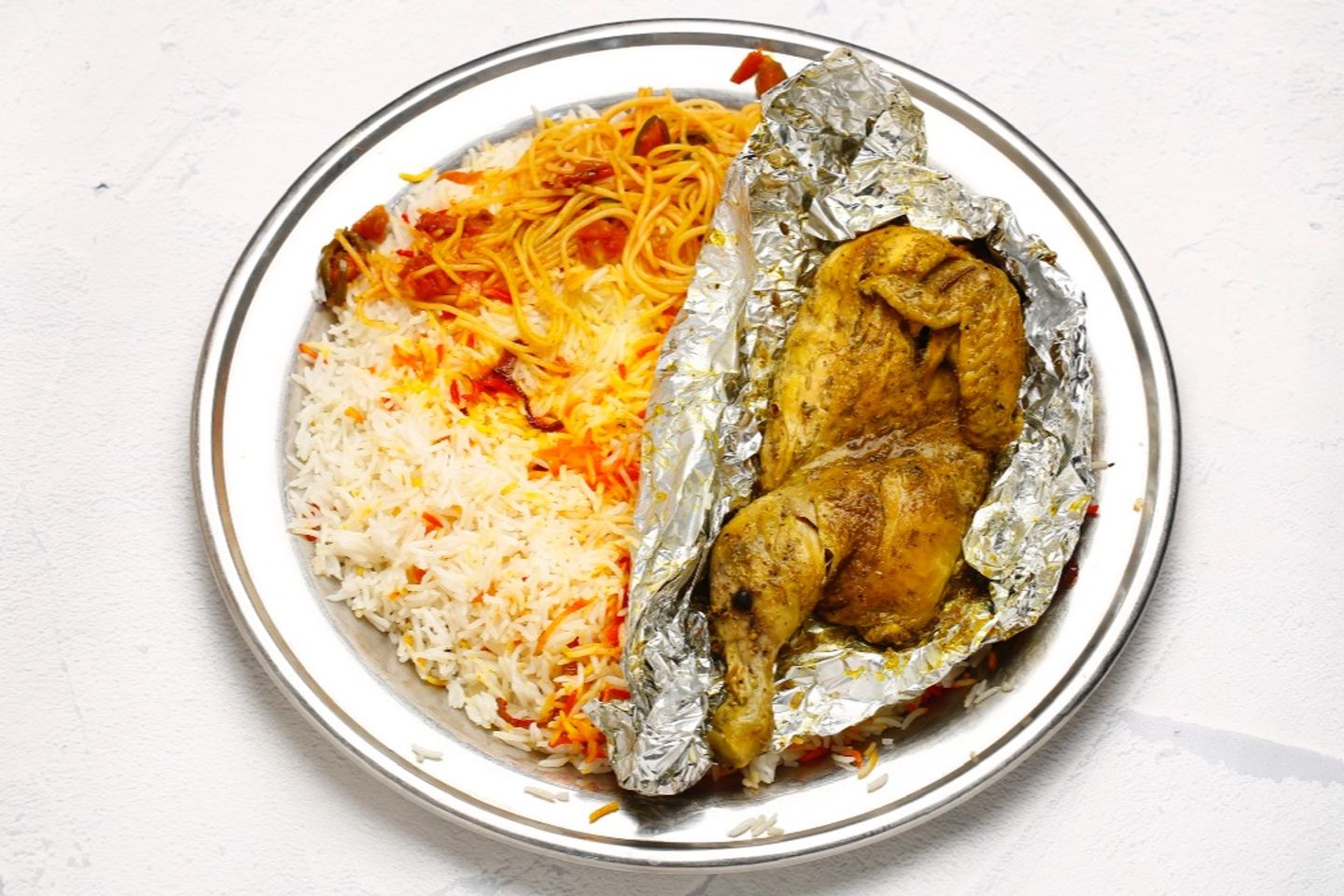 دجاج حنيذ رز ابيض - دجاج حنيذ رز ابيض-ربع دجاج