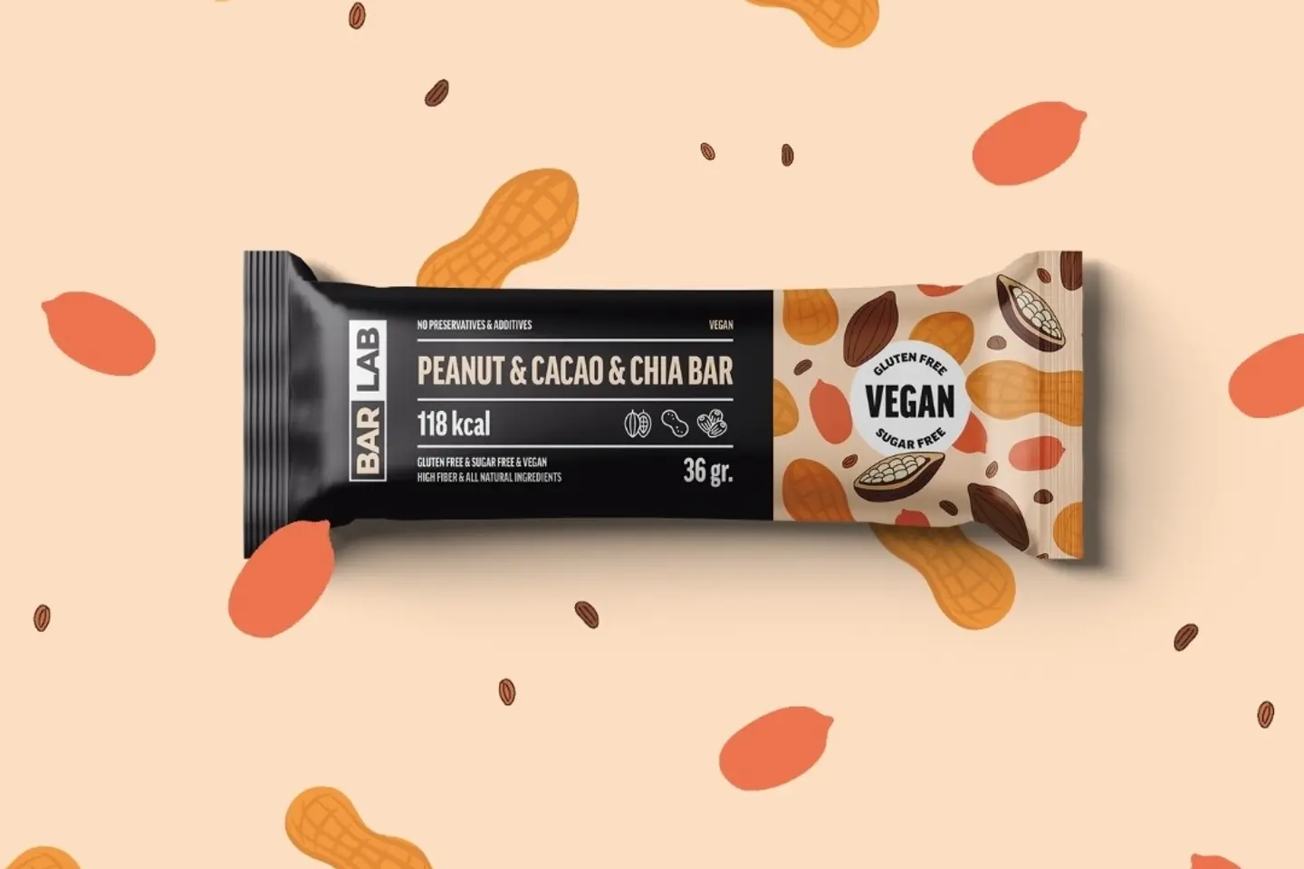 Peanut And Cacao And Chia Bar   - 1 Piece