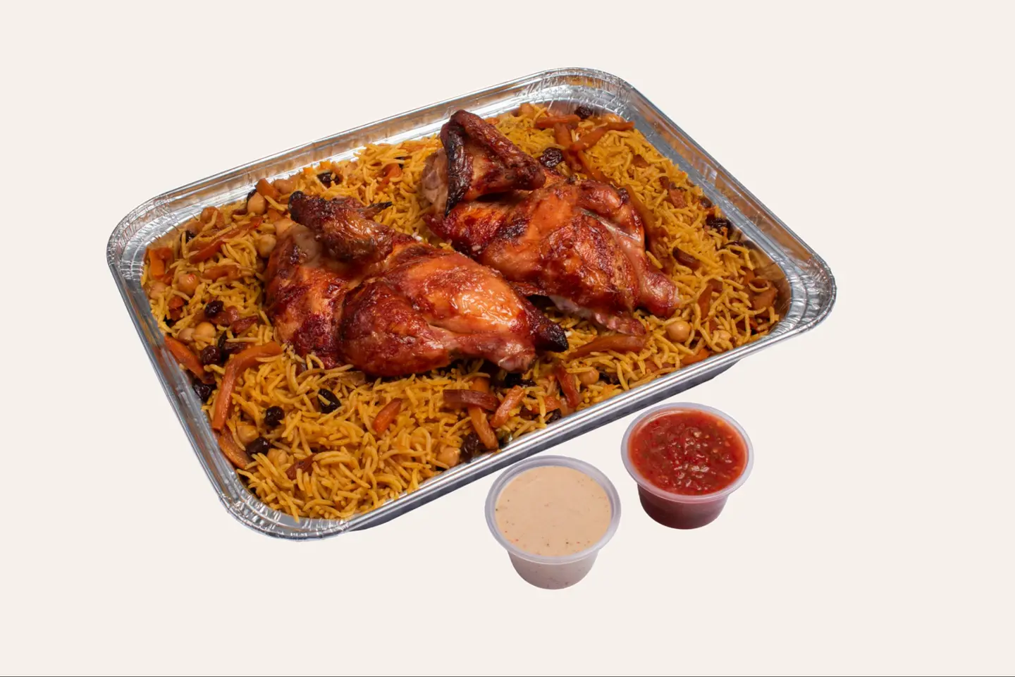 دجاج شواية مع ارز بخاري - نصف دجاجة