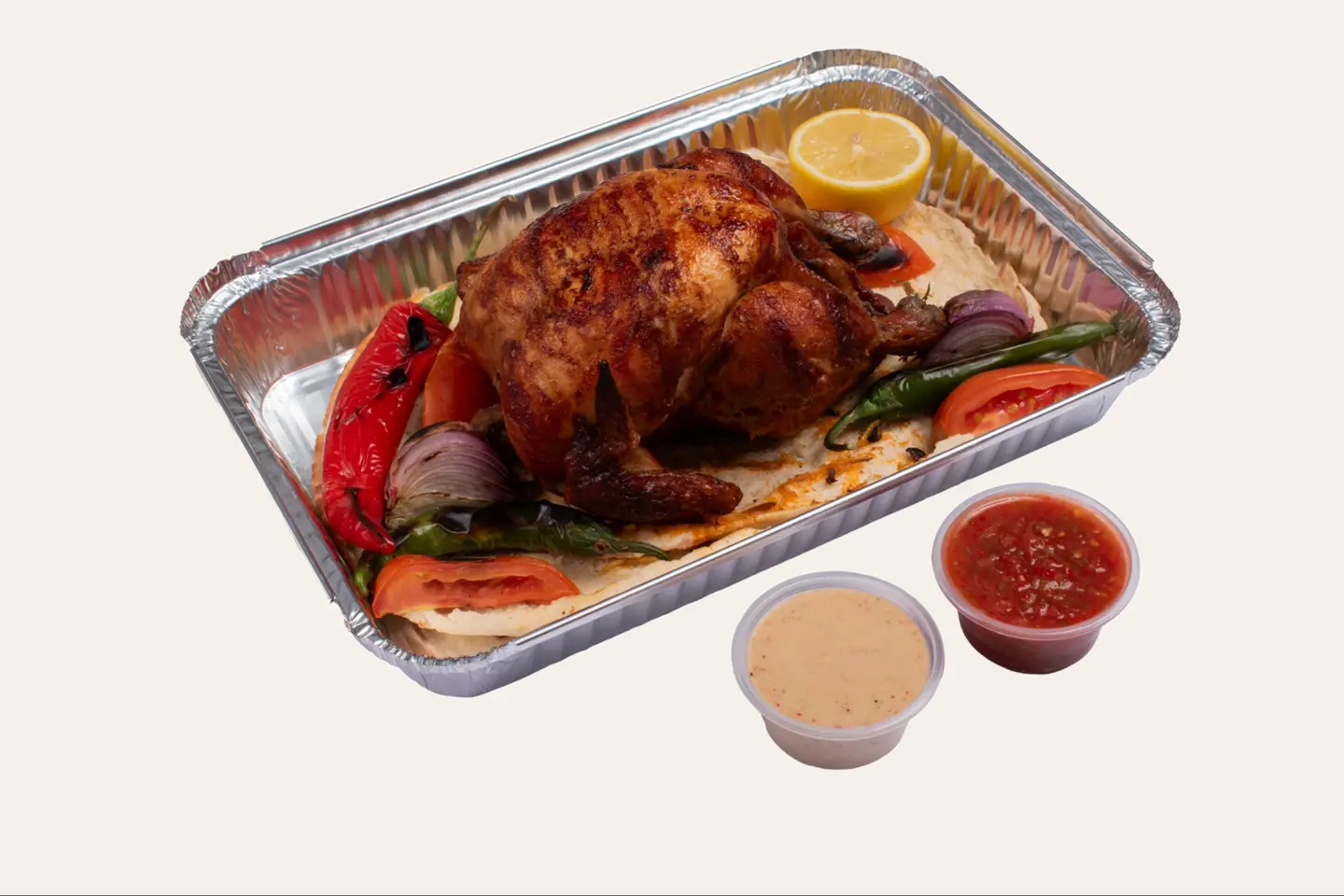 دجاج شواية مع الخبز - نصف دجاجة